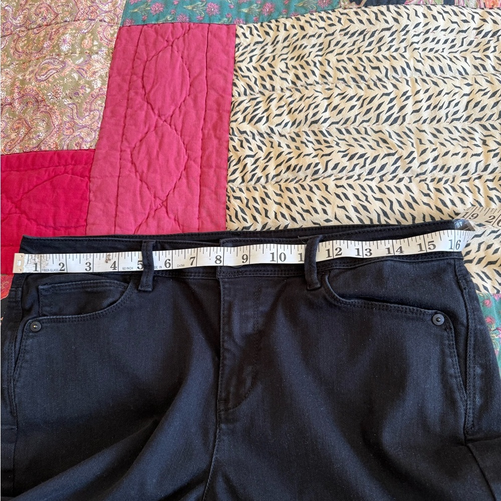 JJill Black Denim Authentic Fit Slim-Leg Ankle jeans Sz 8R - Picture 2 of 9